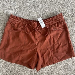 Burnt sienna Ann Taylor LOFT pull on shorts. New.